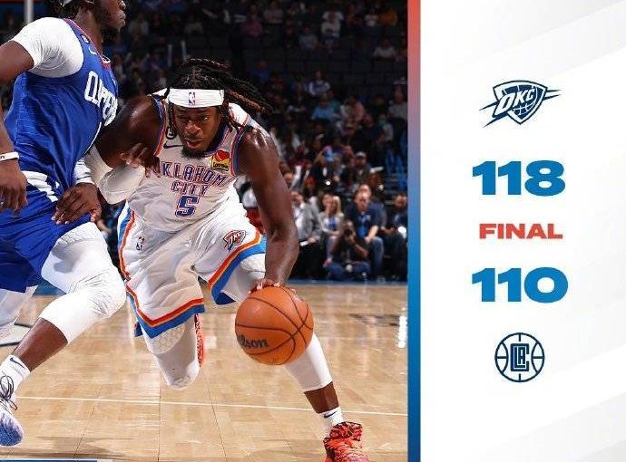 Thunder beat Clippers 118-110